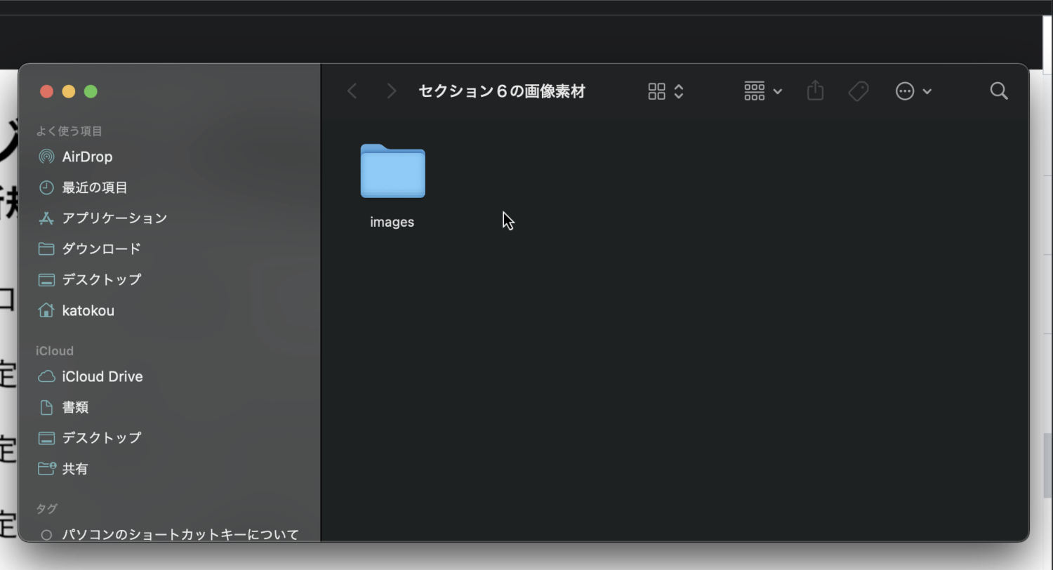 フォルダを開くと「Images」というフォルダが入っています
